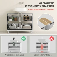 HOMCOM Moderne badkameronderkast met 2 lades, vrijstaande onderkast voor wastafel zonder sokkel, Wit(m-4)