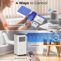 HOMCOM Portable Air Conditioner 9000 BTU, 4-in-1 AC Unit with Cool, Dehumidifier, Fan, Sleep Mode, WiFi Voice Remote Control(m-6)