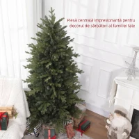 HOMCOM Brad de Crăciun Artificial de 180 cm cu 1821 de Crengi și Bază Metalică, Verde(m-4)