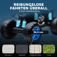 AIYAPLAY Kinderelektrisch quad, 24V Elektrisch voertuig met 4 wielen, koplampen, USB-aansluiting, MP3-functie, 6,5 km/u, 3-8 jaar(m-7)