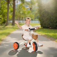 AIYAPLAY Kids Trike, Toddler Tricycle with Front Basket and EVA Wheels for Ages 2-5 Years, Indoor Outdoor for Boys Girls, Orange(m-10)
