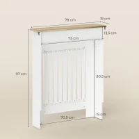 HOMCOM Copritermosifone a Doghe Antiribaltamento con Cassetto, in Legno, 78x19x97 cm, Bianco(m-3)