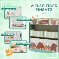 ZONEKIZ kinderskast met 6 stofboxen, schattig motief, 63x30x66 cm, Grün(m-6)