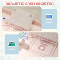 AIYAPLAY Kids Grocery Store, Children Supermarket Playset with Cash Register, Vending Machine, Display Shelves(m-5)