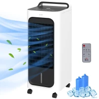 HOMCOM Three-Cool Air Conditioner, with Ice Pack and Remote - White(m-11)