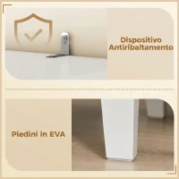 HOMCOM Mobile Bagno Alto 170 cm da Terra con Ripiani Regolabili(m-7)
