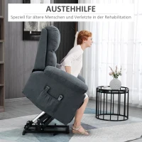 HOMCOM Massagestoel met opstaan hulp, 8 vibratiemotoren, inclusief afstandsbediening, donkergrijs(m-4)
