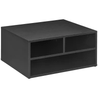 HOMCOM Organiseur bureau aspect noir avec 3 compartiments fournitures support d'imprimante 47 x 40 x 22,5 cm(m-11)