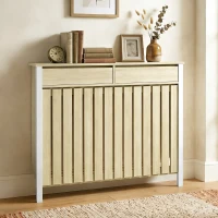 HOMCOM 93 x 119cm Rustic-Look Radiator Cover - Oak(m-10)