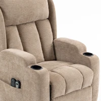 HOMCOM Power Lift Recliner Chair with Vibration Massage and Heat, Chenille Riser and Recliner Armchair for Elderly, Brown(m-12)