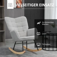 HOMCOM schommelstoel accentstoel tot 120 kg, polyester, lichtgrijs(m-6)