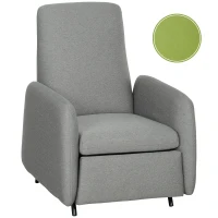 HOMCOM Fotoliu Relaxant Reclinabil cu Suport pentru Picioare Extensibil, Husă de Schimb și Șezut cu Arcuri, Gri(m-11)