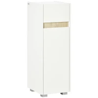 kleankin Mobiletto Bagno con Cassetto e Armadietto con Mensola Regolabile in Legno 30x33x88cm, Bianco(m-1)