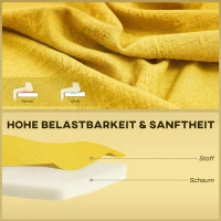 HOMCOM 2-zits bank, zachte vulling, onderhoudsvriendelijke bekleding, tot 220 kg, 117 x 56,5 x 77 cm, Geel(m-5)