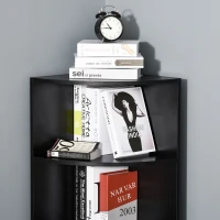HOMCOM vrijstaande stelling hoekkast boekenkast opbergkast badkamerstelling decoratieve stelling houten stelling 4 vakken(m-8)