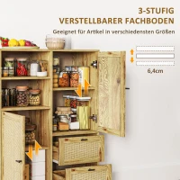 HOMCOM Aufbewahrungsschrank, Flexible Kommode mit Rattan-Türen, Schubladen und verstellbaren Regalen, 80B x 40T x 120H cm(m-6)