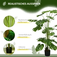 HOMCOM 180 cm Kunstplant met Pot, Kunstmos, Kamerplant voor Woonkamer, Realistisch Uiterlijk, Groen(m-5)