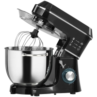 HOMCOM Keukenmachine 1400 W met 7L RVS kom, kantelbare kop, deeghaak, garde en menghaak