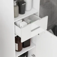 kleankin Badkamerkast, Badcommode, met Planken en Lade, Verstelbaar, Wit(m-8)