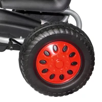 AIYAPLAY Go Kart para Niños de +3 Años con Asiento Ajustable Volante Freno Manual Marco de Aluminio y Acero Carga 30 kg Rojo(m-11)