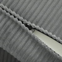 HOMCOM Slaapfauteuil 3-in-1, uitschuifbare fauteuil in cord met slaapfunctie verstelbare rugleuning, kussen donkergrijs(m-12)