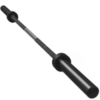 SPORTNOW Barre Olympique de 50 mm en Acier Finition Mate avec Prise Moletée et Manchons Longs, Charge 200 kg, Ø5 x 180 cm, Noir(m-13)