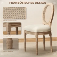 HOMCOM set van 2 eetkamerstoelen 49 cm x 56 cm x 96 cm(m-4)