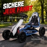 HOMCOM Go-Kart voor Kinderen, Elektrische Kart, tot 5 km/u, Veiligheidsgordel, Zit met Rugleuning, Kunststof, Metaal, Wit(m-7)