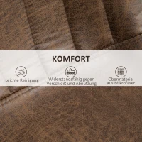 HOMCOM Set van 2 retro barkrukken, inclusief voetsteun, in hoogte verstelbaar, gaslift, bruin+zwart(m-5)