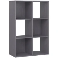 HOMCOM 6-Cube Bookshelf - Grey(m-1)