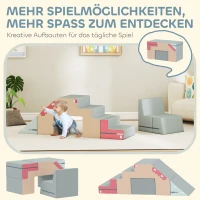 AIYAPLAY 2-delige zachte speelblokjes set voor peuters, kunstleder, schuim, voor klimmen, bouwen, spelen, Kleurrijk(m-4)