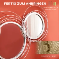 HOMCOM Spiegelset voor Wanddecoratie, Wandversiering met 4 Ronde Spiegels, Wandspiegel, Gangspiegel, 107 x 4 x 56 cm(m-5)