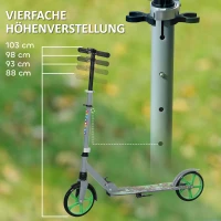 AIYAPLAY Step, Hoogte Verstelbaar, Achterrem, Opvouwbaar, 100 kg Belasting, Groen(m-4)