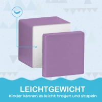 HOMCOM Zachte Bouwblokken, 12 Kubussen à 20 x 20 x 20 cm, Onderhoudsvriendelijk, Kindveilig, Voor 1-3 Jaar, Kunstleer(m-4)