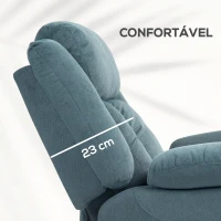 HOMCOM Poltrona Relax Reclinável Elétrica Elevatória com Porta USB Controlo Remoto Assento Amplo Apoio para os Pés Azul(m-6)