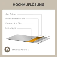 HOMCOM Wandspiegel, Decoratieve Spiegel met Metalen Frame, Gouden Strepen, Meerlaags Glas, 110B x 2D x 50H cm(m-6)