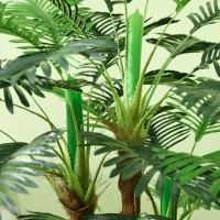 HOMCOM Kunstpalm, 1 m met Realistische Takken, Decoratieve Plant, Kunststof, In Pot, Bruin+Groen(m-9)