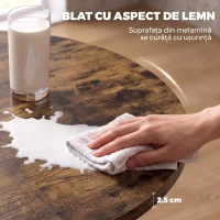 HOMCOM Masă de Sufragerie Extensibilă pentru 4-6 Persoane, 100-135cm, Maro Rustic(m-6)