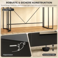 HOMCOM Kleine computertafel met 2 lades, bureau met groot werkblad 120 x 60 x 77 cm Zwart(m-8)