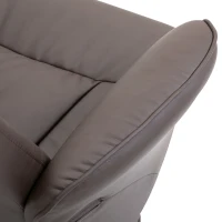HOMCOM 2-delige Stoelset, Stoel met Hocker, Relaxstoel met Hocker, handmatig verstelbaar, neigbare rugleuning, Bruin(m-9)