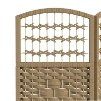 HOMCOM Biombo Separador de Ambientes de 3 Paneles Plegable de Cuerda de Papel 120x170cm Decoración para Dormitorio Natural(m-7)