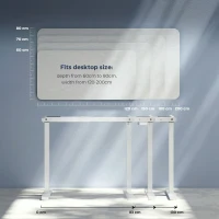 HOMCOM Elektrisch Verstelbaar Bureaubladframe, Hoogte Aanpasbaar met Geheugenfunctie, Staal, Wit(m-9)