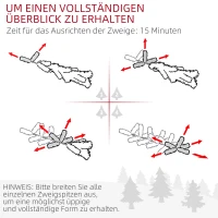 HOMCOM Kunstkerstboom, 183 cm kerstboom met 1700 punten, brede opklapbare metalen standaard, voor kerstdecoratie, groen(m-7)