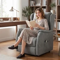 HOMCOM Power Lift Recliner Chair, Dual Motor Electric Lift Chair for Elderly with Remote Control, Grey(m-14)
