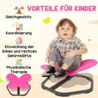 AIYAPLAY Sensorische draaistoel voor kinderen, vlindervorm, bevordert balans en coördinatie, kunststof, metaal, roze(m-4)