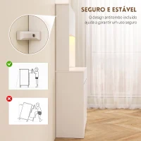 HOMCOM Armário de Cozinha com Luz LED RGB, Bancada para Micro-ondas, 6 Portas, 2 Gavetas, Prateleiras Ajustáveis e Comando à Distância, Branco(m-8)