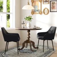 HOMCOM Chaises de Salle à Manger Chaises de Visiteur Design scandinave - Lot de 2 chaises - Pieds effilés métal Noir(m-10)