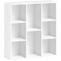 HOMCOM Bibliothèque étagère de rangement 8 compartiments, pour salon chambre à coucher bureau, 74,3x24x80cm, blanc(m-1)