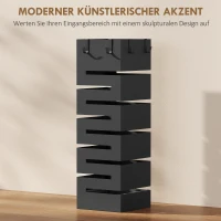 HOMCOM Regenschirmhalter, Metallständer für Schirme, Freistehender Schirmständer mit Haken und Tropfschale, Platz für 8 Schirme, Schwarz(m-7)