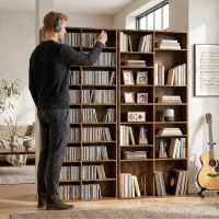 HOMCOM 640 CD Storage Tower - Rustic Brown(m-9)